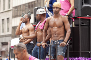 Hot men on a float: New York City Pride